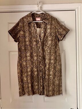 Show Me Your Mumu Brown Snake Print Button Down Dress